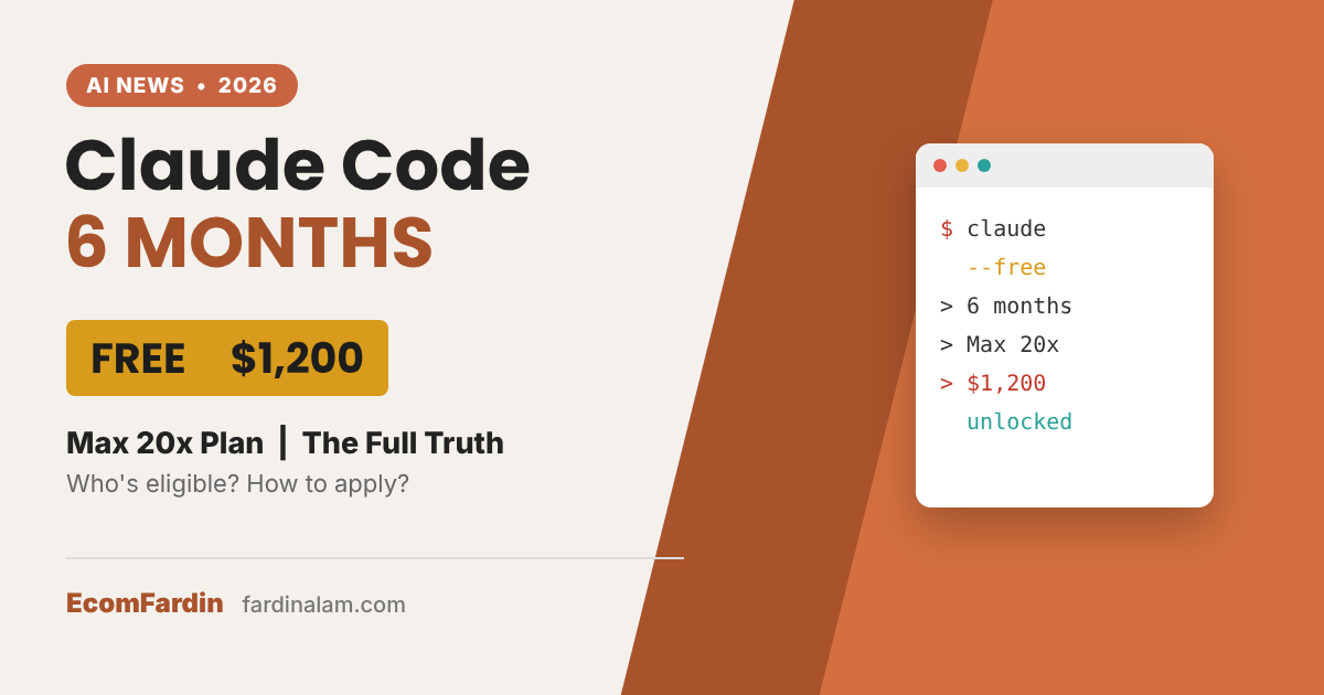 Claude Code free for 6 months - Max 20x plan