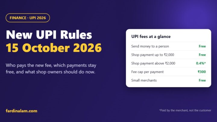 New UPI Rules from 15 October 2026: Charges, Limits and What Changes for You