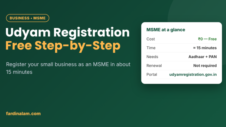Udyam (MSME) Registration in 2026: A Free Step-by-Step Guide for Small Businesses